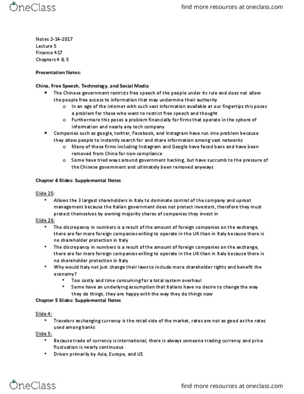 FIN 417 Chapter 4-5: Chapter 4 and 5 - Lecture 7 thumbnail