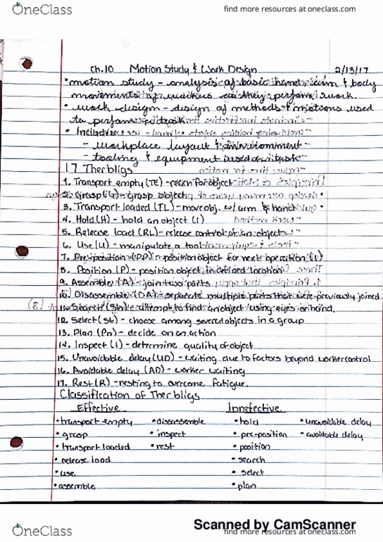 IE 3477 Chapter 10: Motion Study Ch. 10 Methods thumbnail