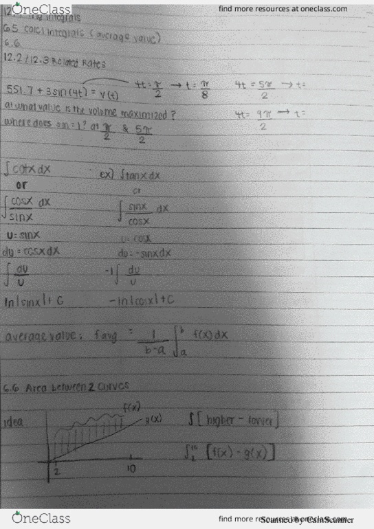 MATH 1220 Lecture 5: Integrals Notes thumbnail