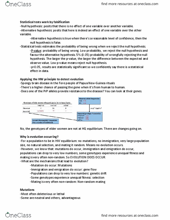 BIOL 1004 Lecture Notes - Lecture 6: Alternative Hypothesis, Gene Flow, Mutation thumbnail