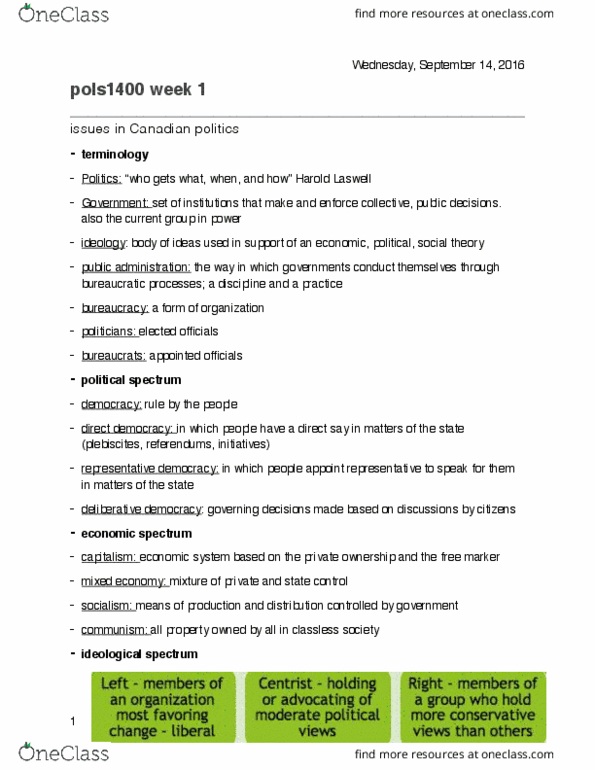POLS 1400 Lecture 1: pols1400 week1 notes thumbnail