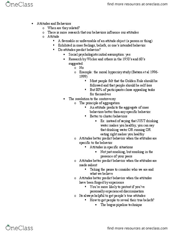 PSYC 3325 Lecture Notes - Lecture 2: Attitude Change, Cognitive Dissonance, Botulinum Toxin thumbnail