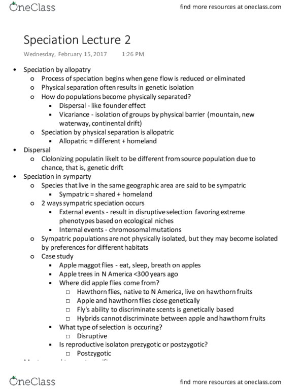 BIOL 150 Lecture Notes - Lecture 7: Mansio, Meiosis, Natural Selection thumbnail