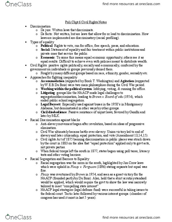 POLI 103 Lecture Notes - Lecture 13: Nancy Pelosi, Intermediate Scrutiny, American Civil Liberties Union thumbnail