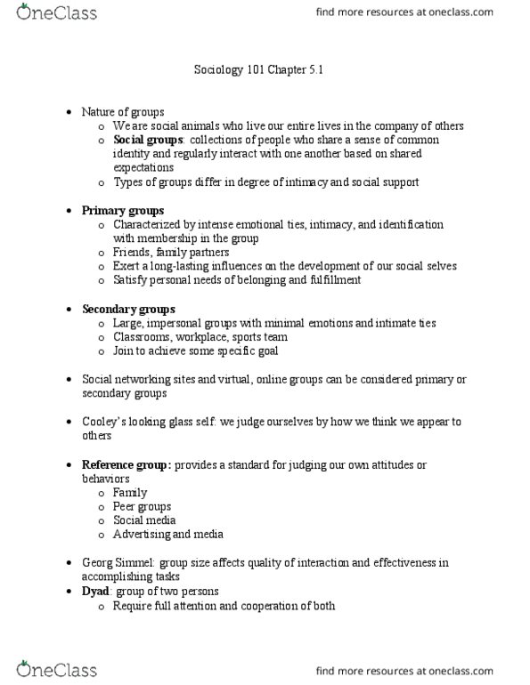 SOCA 101 Lecture Notes - Lecture 12: Milgram Experiment, Groupthink, Solomon Asch thumbnail