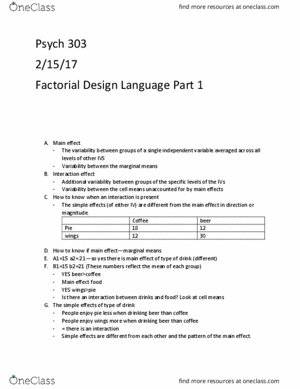 PSY 303 Lecture Notes - Lecture 17: A229 Road, Psych thumbnail