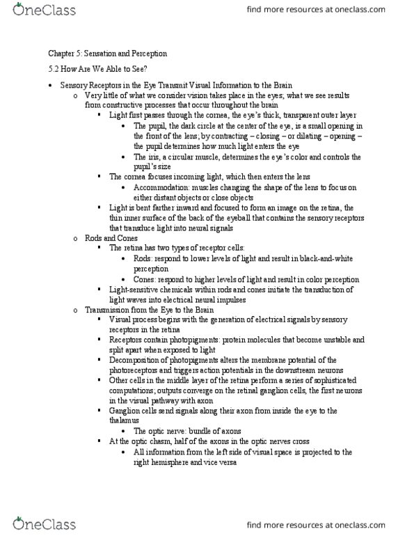 PSYCH 1000 Chapter Notes - Chapter 5.2: Depth Perception, Binocular Disparity, Adobe After Effects thumbnail