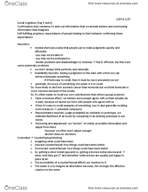 PSYCH 3325 Lecture Notes - Lecture 9: Ath, Ahor, Availability Heuristic thumbnail