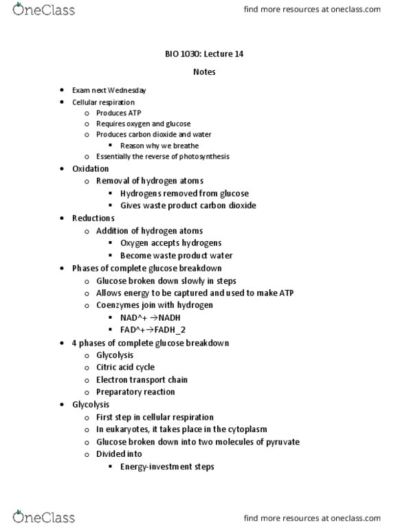 BIO 1030 Lecture 14: BIO 1030 Lecture 14 thumbnail