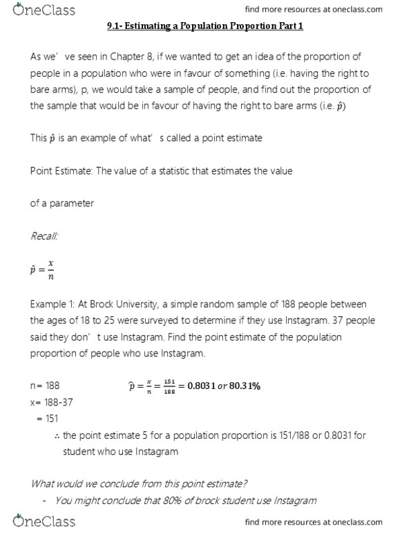 MATH 1F92 Lecture 15: Math+1F92-+9.1-+Estimating+a+Population+Proportion+Fill+In thumbnail