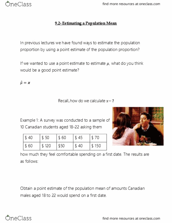 MATH 1F92 Lecture 13: Math+1F92-+9.2-+Estimating+a+Population+Mean+Fill+In thumbnail