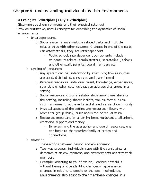 PS282 Chapter Notes - Chapter 5: Environmental Psychology, Environmental Design, Benefit Society thumbnail