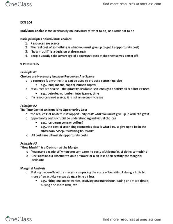 ECN 104 Lecture 1: ECN 104 notes, LECTURE 1,3,4 thumbnail