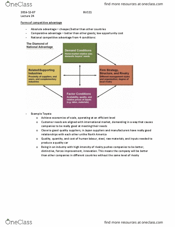 BU111 Lecture Notes - Lecture 24: Absolute Advantage, General Agreement On Tariffs And Trade, Comparative Advantage thumbnail