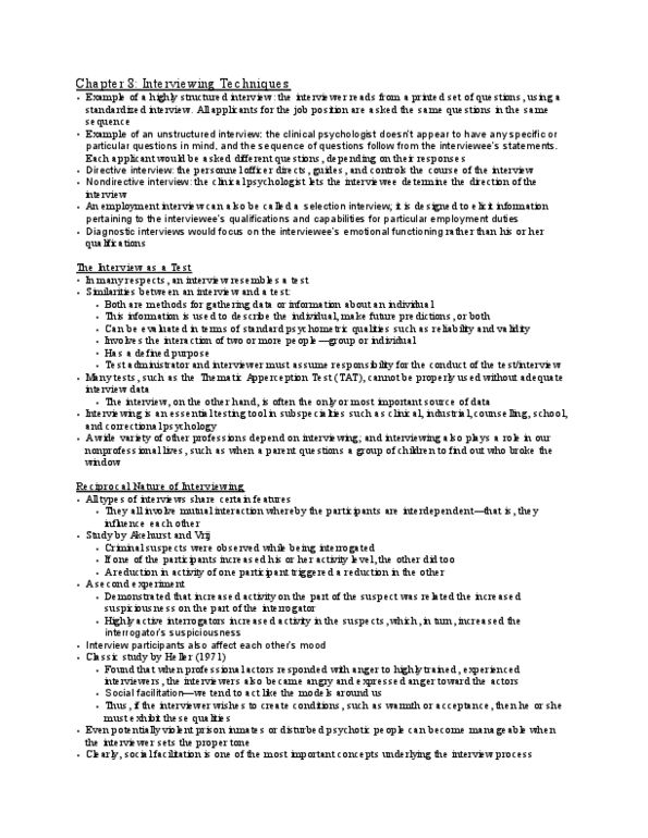 PSYC37H3 Chapter Notes - Chapter 8: Mental Status Examination, Postpartum Depression, Mental Disorder thumbnail