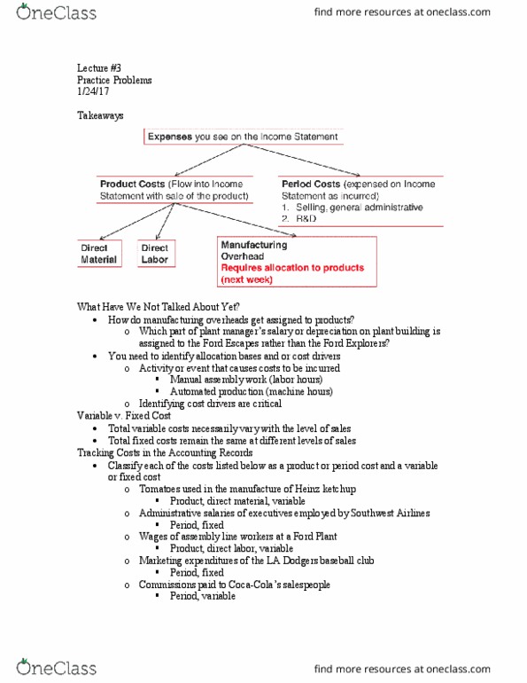 ACCT1022 Lecture Notes - Lecture 3: Mary Kay, Heinz Tomato Ketchup, Southwest Airlines thumbnail