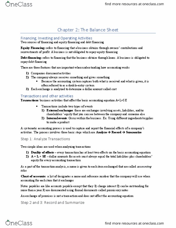 ARBUS102 Chapter Notes - Chapter 2: Financial Statement, Trial Balance, Current Liability thumbnail