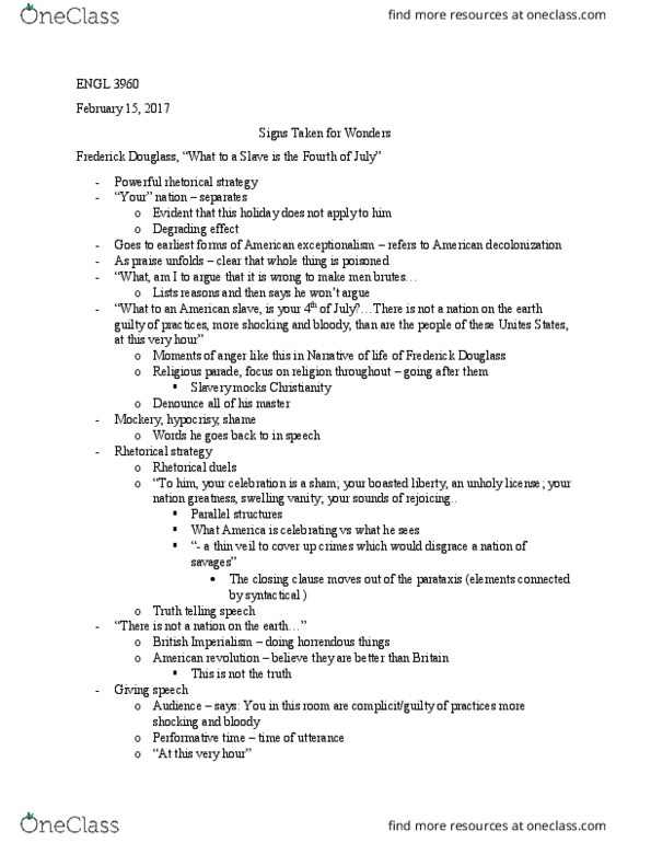 ENGL 3960 Lecture Notes - Lecture 11: Interracial Marriage, Signify, Octavia E. Butler thumbnail