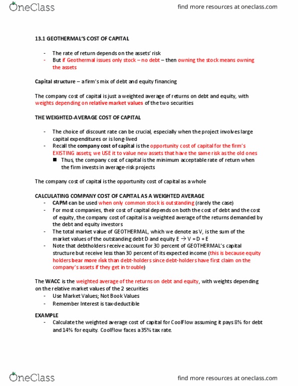 FINE 2000 Chapter Notes - Chapter 13: Free Cash Flow, Financial Analyst, Weighted Arithmetic Mean thumbnail