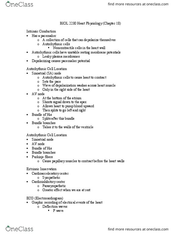 BIOL-2230 Lecture Notes - Lecture 6: Baroreceptor, Adrenal Medulla, Dilated Cardiomyopathy thumbnail