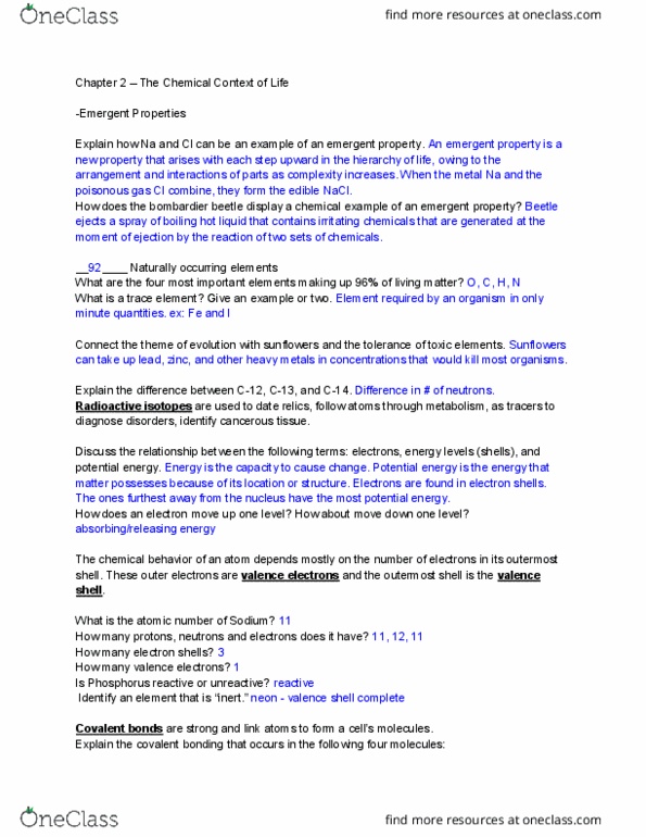 PLSC 363 Chapter Notes - Chapter 2: Emergence, Ionic Bonding, Reversible Reaction thumbnail