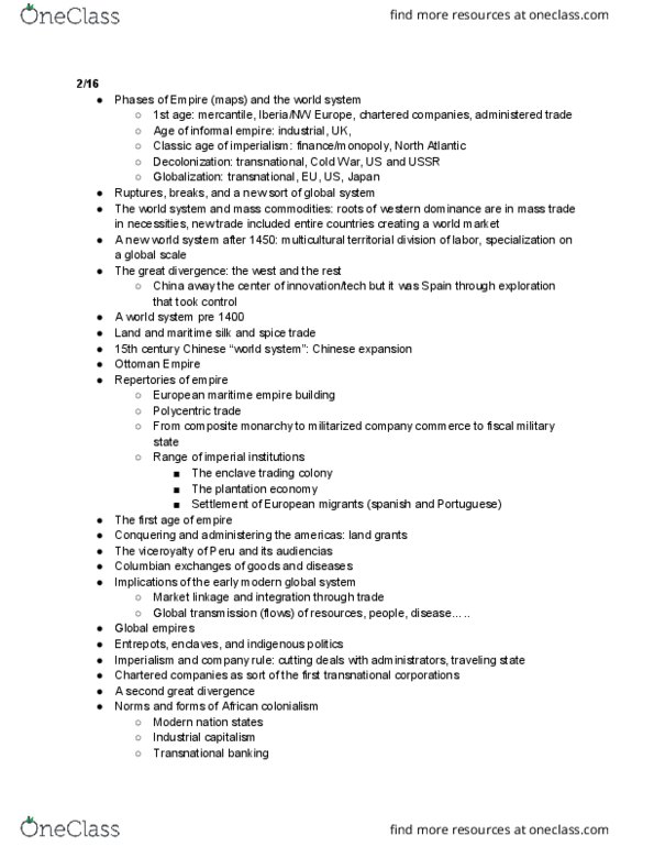 DEV STD C10 Lecture Notes - Lecture 10: Composite Monarchy, Spice Trade, Chartered Company thumbnail