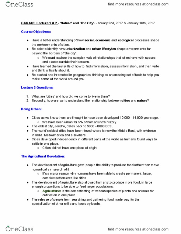 GGRA03H3 Lecture Notes - Lecture 2: Indus Valley Civilisation, Urban Sprawl, Informationweek thumbnail