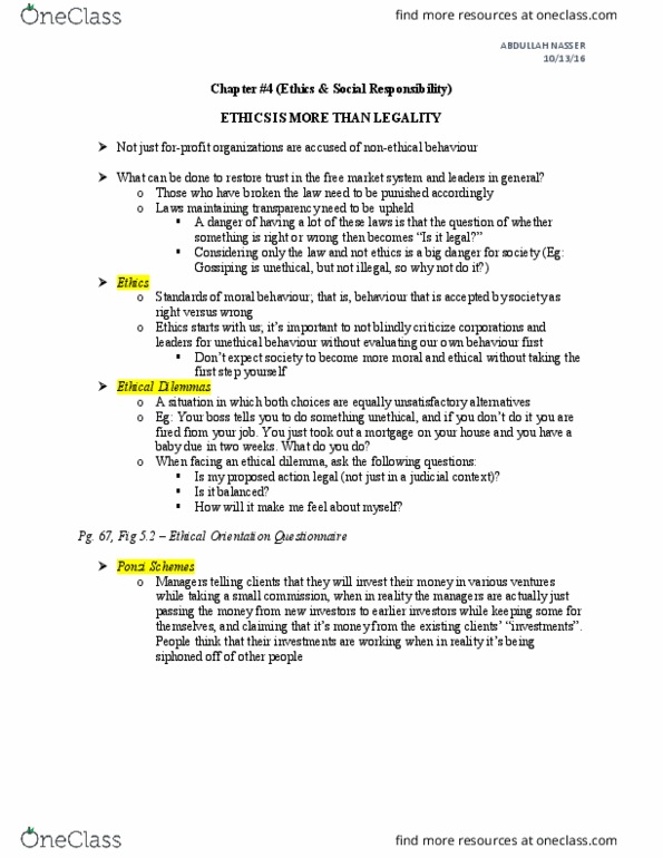MGM101H5 Chapter Notes - Chapter 4: Corporate Social Responsibility, Business Ethics, Petro-Canada thumbnail