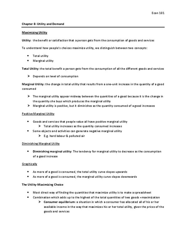 ECON101 Lecture Notes - Economic Surplus, Neuroeconomics, Rationality thumbnail