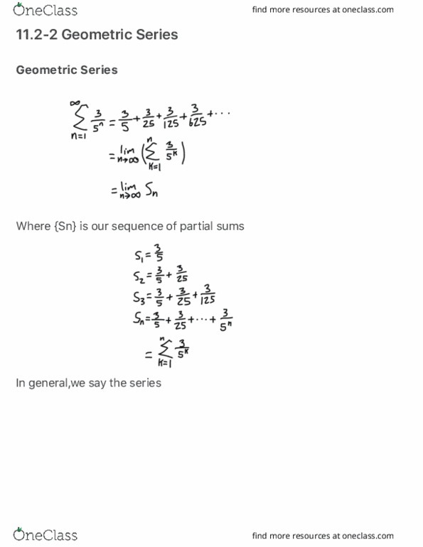 MATH 1272 Lecture Notes - Lecture 1: Convergent Series thumbnail