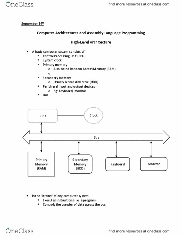 CPSC 355 Lecture Notes - Lecture 2: Hard Disk Drive, Central Processing Unit, Apple A7 thumbnail