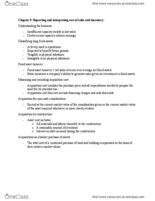 BU127 Lecture Notes - Lecture 9: Capital Cost Allowance, Accelerated Depreciation, Fixed Asset thumbnail