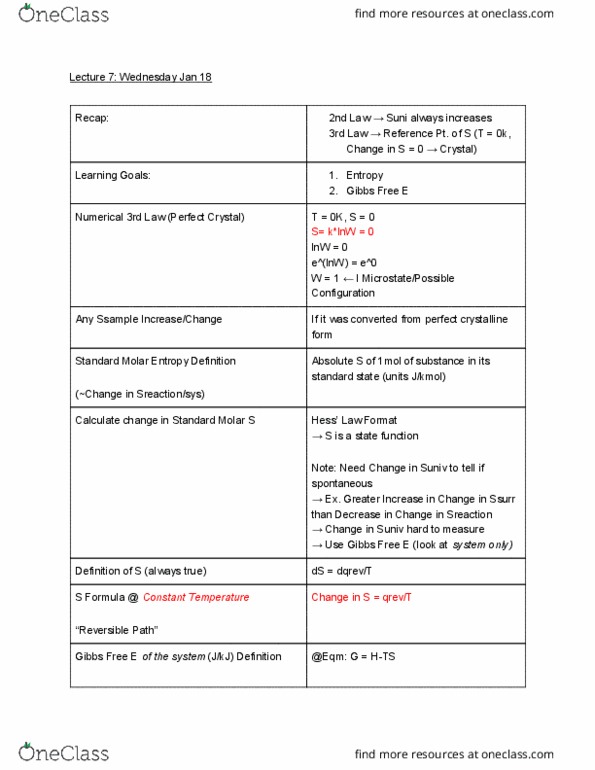 CHEM 123 Lecture Notes - Lecture 7: Endergonic Reaction, Exergonic Reaction, Exergonic Process thumbnail