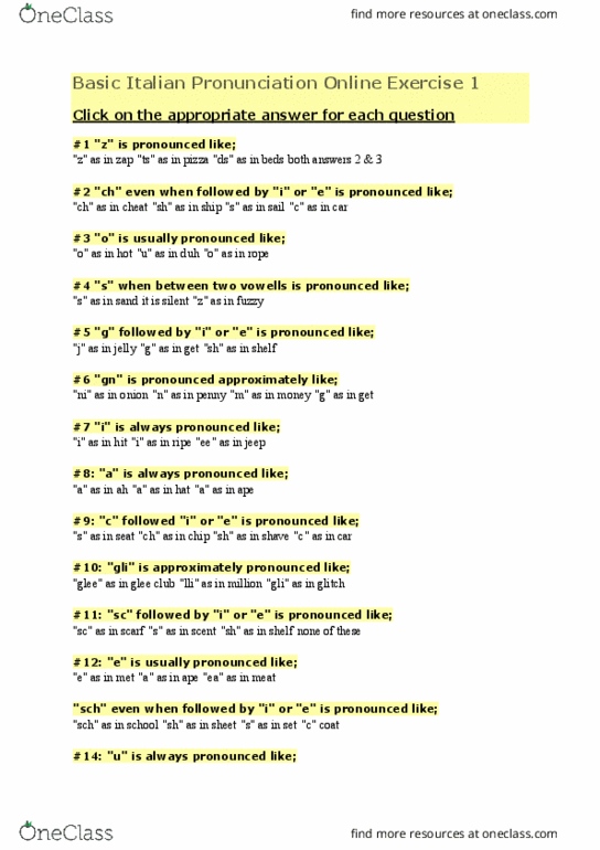 ACC 1151 Chapter 2-2: Basic Italian Pronunciation Online Exercise 1 thumbnail