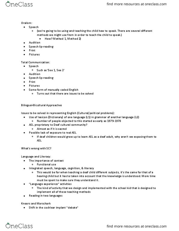 CSD 308K Lecture Notes - Lecture 20: Total Communication, Oralism, Asteroid Family thumbnail