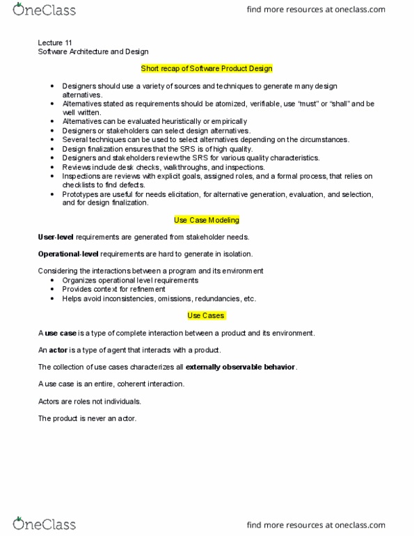 SWE 3633 Lecture Notes - Lecture 11: Car Wash, Use Case Diagram thumbnail