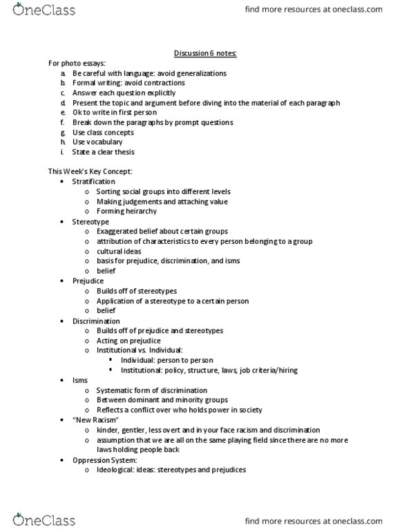 SOC 100 Lecture Notes - Lecture 11: Racial Profiling, Labeling Theory thumbnail