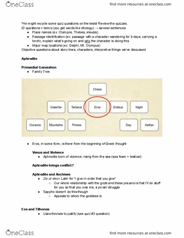 CLA 3380 Lecture Notes - Lecture 4: List Of Oracular Statements From Delphi, Tithonus, Ira Levin thumbnail