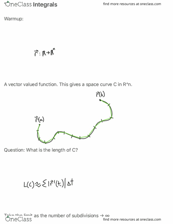 MATH 2374 Lecture Notes - Lecture 1: Line Integral, Curve thumbnail