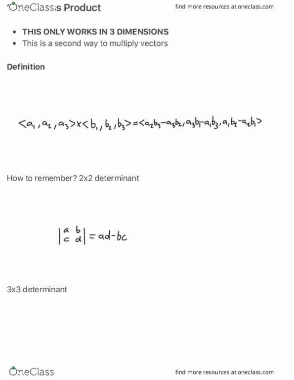 MATH 2374 Lecture Notes - Lecture 1: Cross Product, Parallelogram, Parallelepiped thumbnail