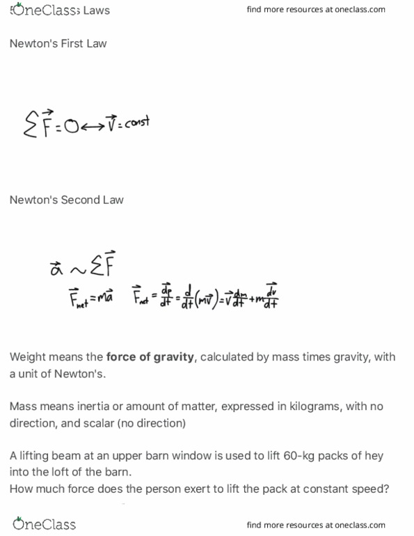 PHYS 1301W Lecture 1: 5.1- Newton's Laws thumbnail