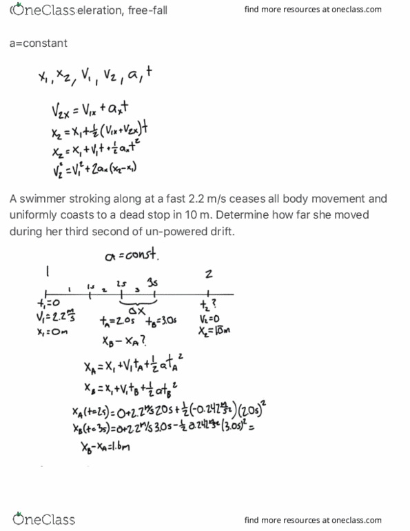 PHYS 1301W Lecture 1: Constant acceleration, free-fall thumbnail