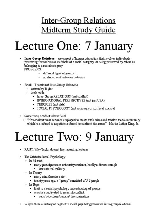 PSYC 331 Lecture Notes - Authoritarianism, Henri Tajfel, Ethnocentrism thumbnail