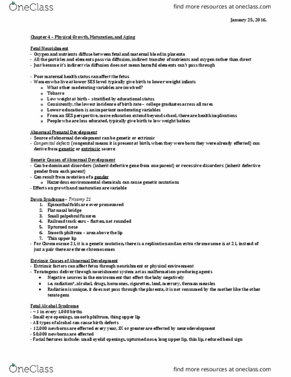 Kinesiology 3347A/B Lecture Notes - Lecture 5: Palpebral Fissure, Epicanthic Fold, Fetal Alcohol Spectrum Disorder thumbnail