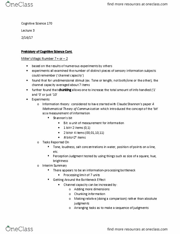 CGSC170 Lecture Notes - Lecture 3: Stimulus Modality, Behaviorism, Positron thumbnail