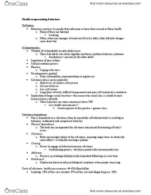 PSYC 328 Chapter Notes - Chapter 5: Binge Drinking, Relapse Prevention, Substance Abuse thumbnail