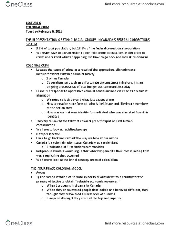 CRM 3301 Lecture Notes - Lecture 6: Lethal Consequences, Homicide, Substance Abuse thumbnail