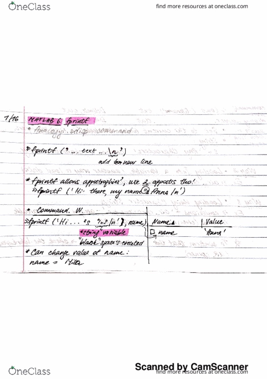 ENGR 13200 Chapter 6, 7: MATLAB 6: Print Statements. MATLAB 7: Importing Data. thumbnail