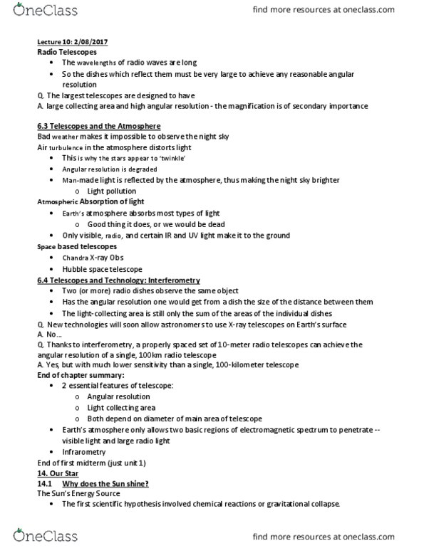 ASTR-1010 Lecture Notes - Lecture 10: Light Pollution, Gie thumbnail