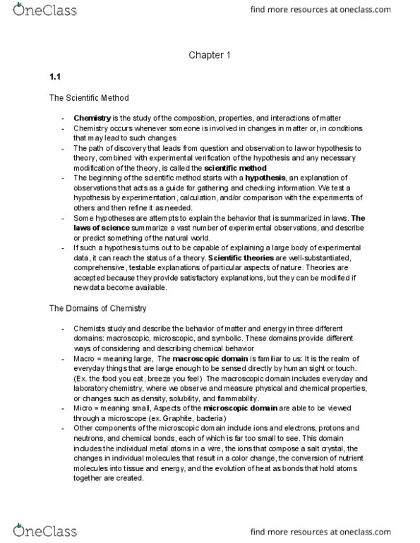 CHEM 1124Q Chapter Notes - Chapter 1: Mercury(Ii) Oxide, Human Eye, Scientific Method thumbnail